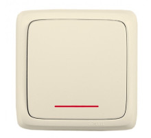 Hegel Альфа наруж Слоновая кость ВА10-164-01 Переключатель 1-клавишный с индикацией, с изол. пластиной