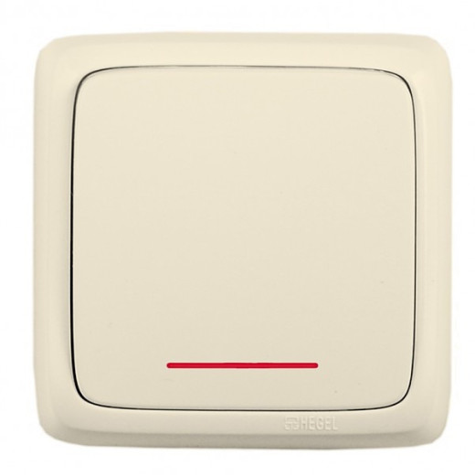 Hegel Альфа наруж Слоновая кость ВА10-164-01 Переключатель 1-клавишный с индикацией, с изол. пластиной