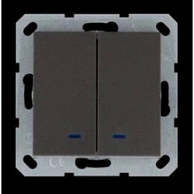 Jasmart G Мокко Выключатель 2-кл с подсветкой 10A 250V~