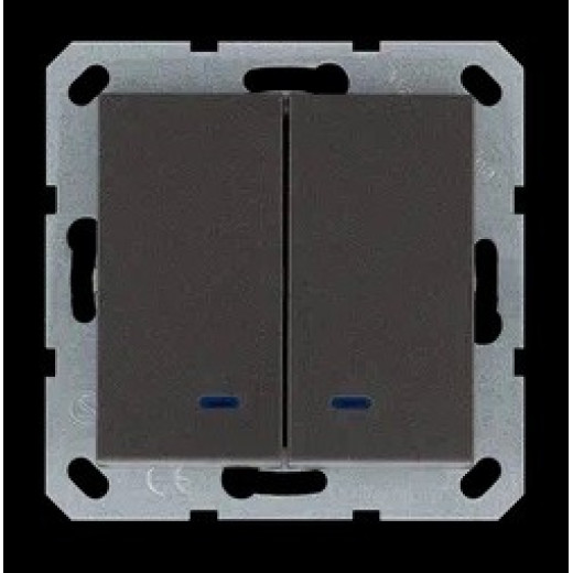 Jasmart G Мокко Выключатель 2-кл с подсветкой 10A 250V~