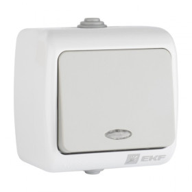EKF PROxima Мурманск Выключатель 1 -клавишный с индикатором 10А IP54 серый
