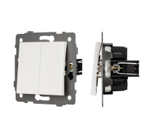 Arlight Механизм выключателя двухклавишный непроходной SWT-MK02-PL-WH-V (250V, 10A) (-)