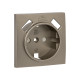 EKF PROxima Валенсия лицевая панель розетки 1-местной с/з 16А кашемир с защ. штор. с 2 USB 2,1А