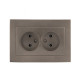 EKF PROxima Валенсия лицевая панель розетка 2-местной б/з 10А графит с защ. штор.