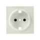 EKF PROxima Валенсия лицевая панель розетки 1-местной с/з 16А жемчуг с защ. штор.