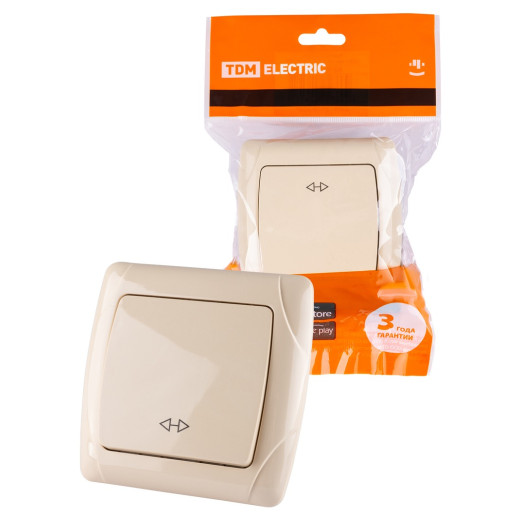 TDM Перекрестный выключатель 1-кл. 10А сл. кость 