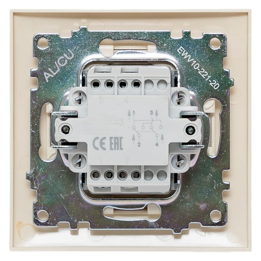 EKF Валенсия выключатель 1-кл. 10А кремовый перекрестный