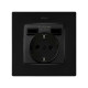 Simon S82 Concept Черный матовый Накладка для розетки Schuko с зарядным устройством 2хUSB