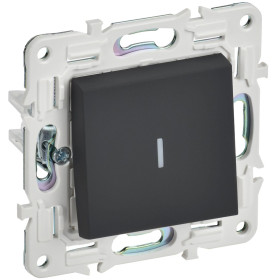 IEK SKANDY Графит Выключатель 1-клавишный с индикацией 10А SK-V07G