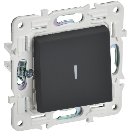 IEK SKANDY Графит Выключатель 1-клавишный с индикацией 10А SK-V07G