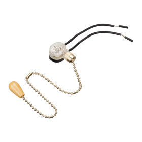 REXANT Выключатель для настенного светильника c проводом и деревянным наконечником, Gold, (1шт.)