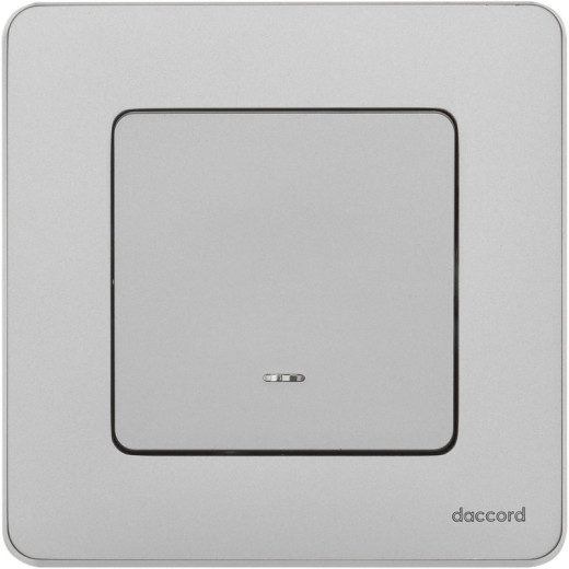 Legrand/Daccord INSPIRIA Алюминий Переключатель одноклавишный с подсветкой/индикацией 10 AX - 250 В