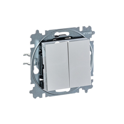 ABB EPJ Levit серый / белый Выключатель 2-клавишный