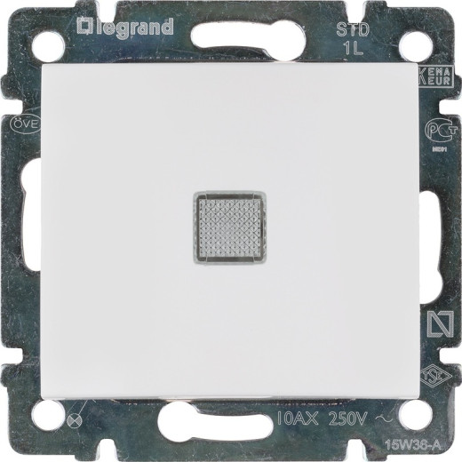 Legrand Valena Бел Выключатель 1-клавишный с подсветкой