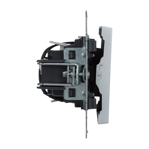 Legrand/Daccord SUNO Алюминий Выключатель 10АХ 250В с подсветкой/индикацией. Безвинтовые зажимы.