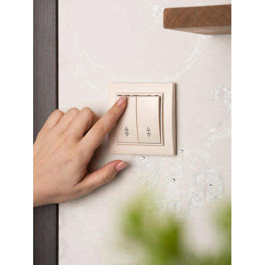 EKF Basic Минск Бежевый Выключатель проходной 2-кл, 10А, СП