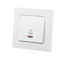 TDM Кнопка звонка с подсветкой 6А белая 