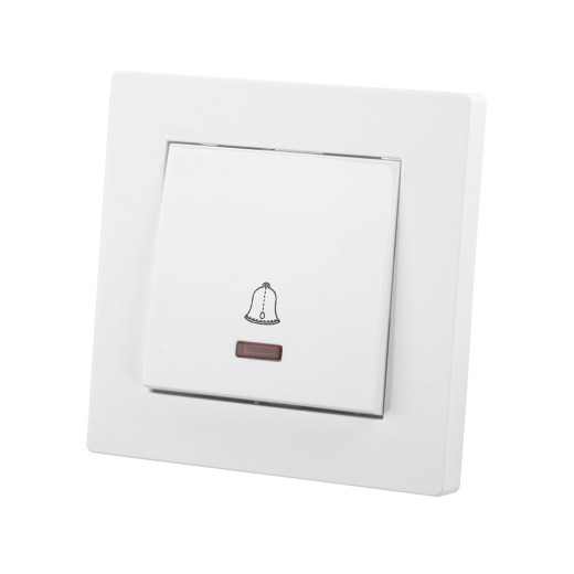 TDM Кнопка звонка с подсветкой 6А белая 