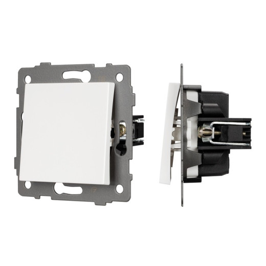 Arlight Механизм выключателя одноклавишный непроходной SWT-MK01-PL-WH-V (250V, 10A) (-)