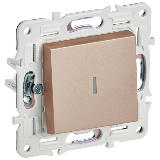 IEK SKANDY Песочный Выключатель 1-клавишный проходной с индикацией 10А SK-V08Sa