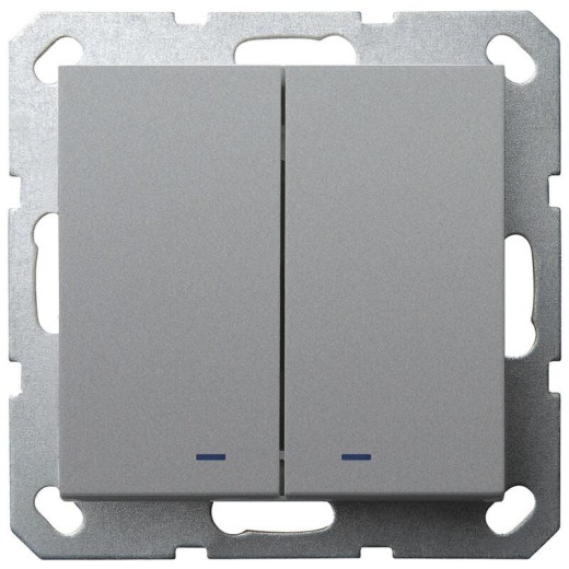 Jasmart G Алюминий Выключатель 2-кл с подсветкой 10A 250V~