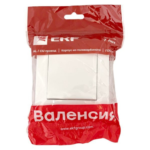 EKF Валенсия выключатель 1-кл. 10А белый перекрестный