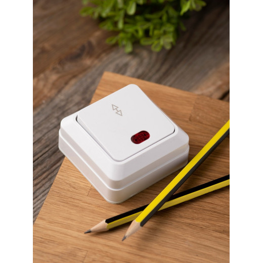 EKF PROxima Рим Выключатель проходной 1-клавишный с индикатором 10А белый