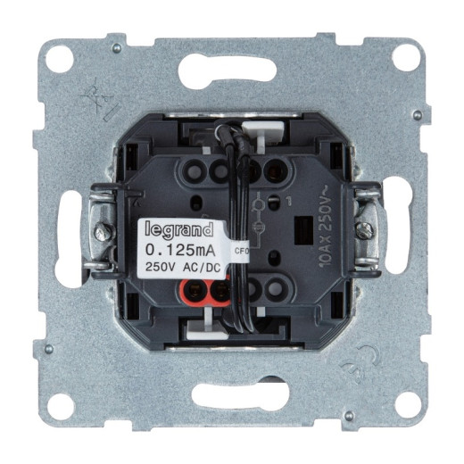 Legrand/Daccord SUNO Алюминий Выключатель 10АХ 250В с подсветкой/индикацией. Безвинтовые зажимы.
