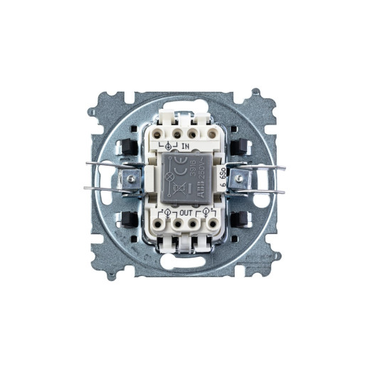 ABB EPJ Levit слоновая кость / белый Переключатель 1-кл, с ориент, подсветкой