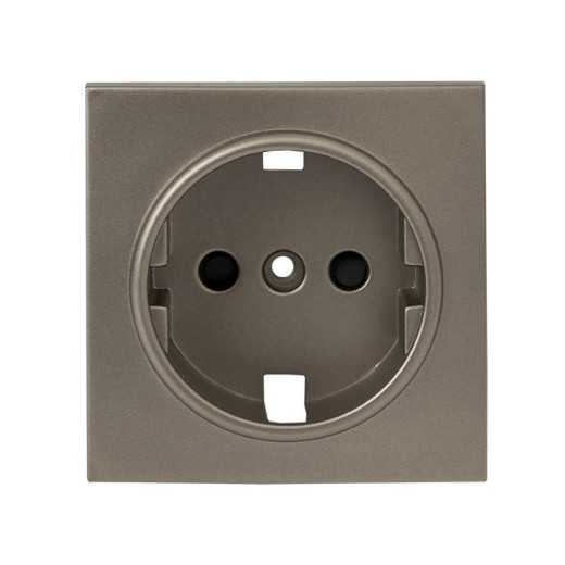 EKF PROxima Валенсия лицевая панель розетки 1-местной с/з 16А кашемир с защ. штор.