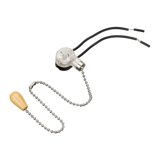 REXANT Выключатель для настенного светильника c проводом и деревянным наконечником «Silver», индивидуальная упаковка, 1 шт.