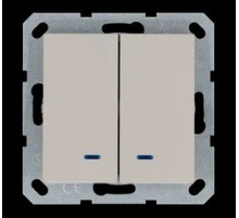 Jasmart G Тауп Выключатель 2-кл с подсветкой 10A 250V~