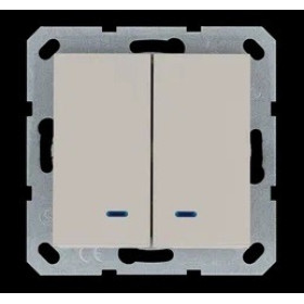 Jasmart G Тауп Выключатель 2-кл с подсветкой 10A 250V~