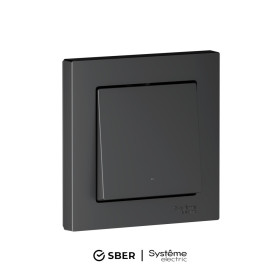 SBER Systeme Electric AtlasDesign Smart Карбон Выключатель 1-кл с подсв., Zigbee, сх.1, L+N, 10А, мех., модель SBDV-00196
