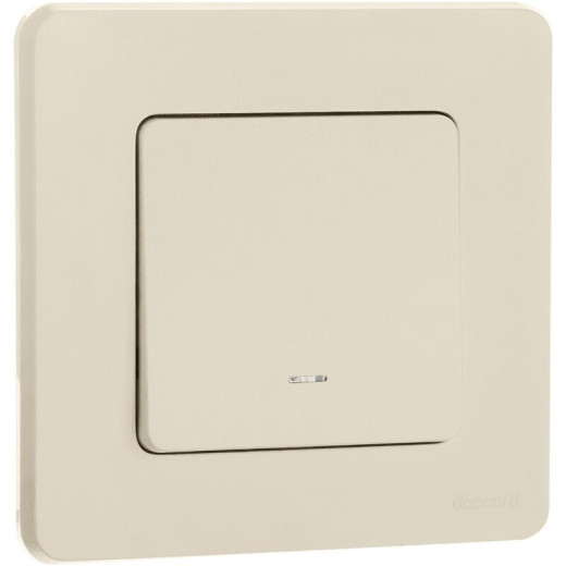 Legrand/Daccord INSPIRIA Слоновая кость Переключатель одноклавишный с подсветкой/индикацией 10 AX - 250 В