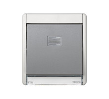 Simon 44 Aqua Серая Рамка с клавишей, с окном подсветки