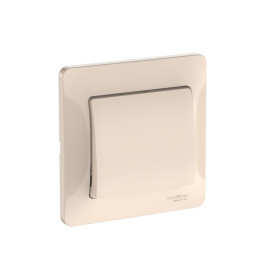 Systeme Electric Glossa Бежевый Выключатель 1-клавишный, сх.1, 10АХ, в сборе, быстрозажим. клем.