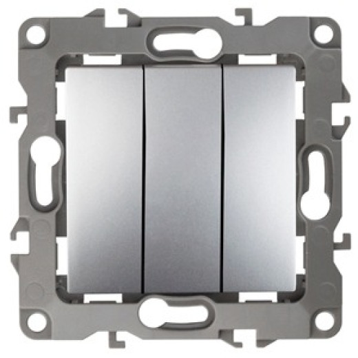 ЭРА 12-1107-03 Выключатель тройной, 10АХ-250В, IP20, 12, Алюминий