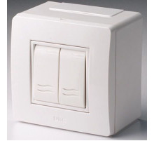 DKC Brava Коробка в сборе с 2-клавишным выключателем, коричневая