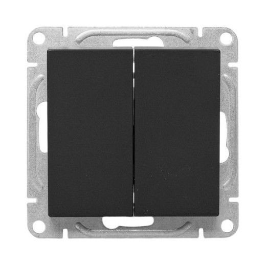 EKF Эпика Механизм выключателя, двухклавишный, чёрный