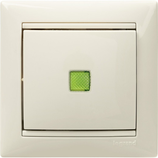 Legrand Valena Крем Выключатель 1-клавишный с подсветкой