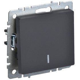 IEK BRITE BASE Графит Выключ. 1-кл с инд. 10А ВС10-1-1-БрГ