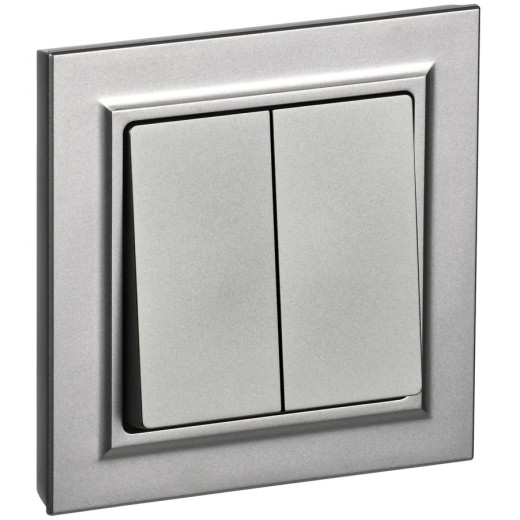 IEK BRITE Сталь Выключ. 2-кл. 10А в сборе ВСР10-2-0-БрС