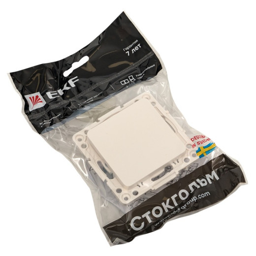 EKF PROxima Стокгольм Белый Выключатель 1-кл, 10А, винт.клеммы