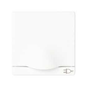 Simon S82 Concept Накладка с крышкой и шторками для розетки с заземлением Schuko 2Р+Е цвета белый матовый