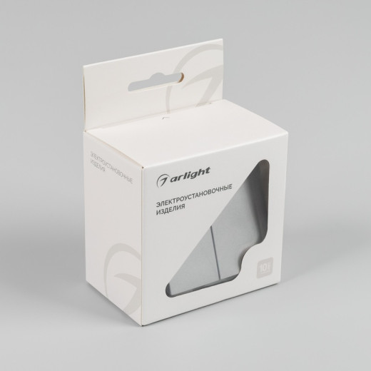 Arlight Механизм выключателя двухклавишный самовозвратный SWT-MKR2-PL-GR-V (250V, 10A) (-)