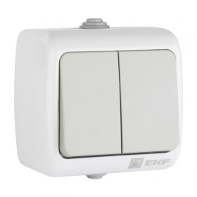 EKF PROxima Мурманск Выключатель 2-клавишный 10А IP54 серый