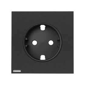 Simon 100 Черный матовый Накладка розетки iO Schuko