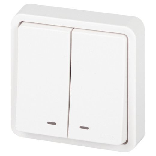 Выключатель ЭРА Эксперт 11-1525-01 двойной с подсветкой IP55 10АХ-250В СУ белый