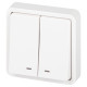 Выключатель ЭРА Эксперт 11-1525-01 двойной с подсветкой IP55 10АХ-250В СУ белый